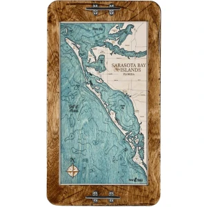 Sea & Soul Charts Sarasota Bay & the Islands Nautical Map Boat Cleat Serving Tray 