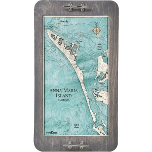 Sea & Soul Charts Anna Maria Nautical Map Boat Cleat Serving Tray 