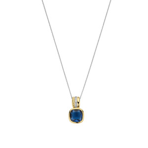 Ti Sento Milano Blue Cushion Structure Necklace with Pendant 