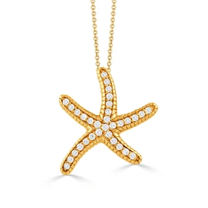 Starfish Pendant with Pave Diamonds