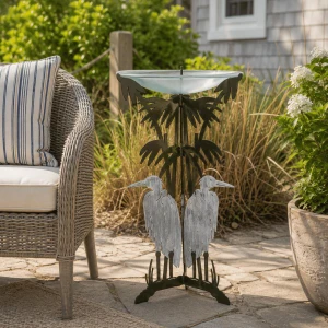 Cricket Forge Heron Pedestal w/ Bowl 