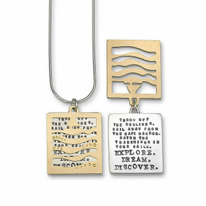 Kathy Bransfield Explore, Dream, Discover - Quote Necklace Kathy Bransfield Explore, Dream, Discover - Quote Necklace