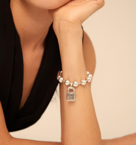 UNO de 50 Jewelry Unisex men women's Silver Tone Padlock Logo Red Luck  Bracelets