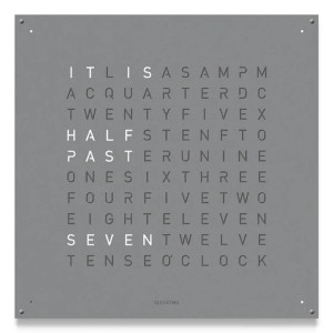 QLOCKTWO QLOCKTWO Large Powder Coated Steel Grey Pepper QLOCKTWO QLOCKTWO Large Powder Coated Steel Grey Pepper