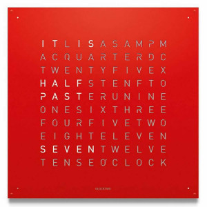 QLOCKTWO QLOCKTWO Large Powder Coated Steel Red Pepper QLOCKTWO QLOCKTWO Large Powder Coated Steel Red Pepper