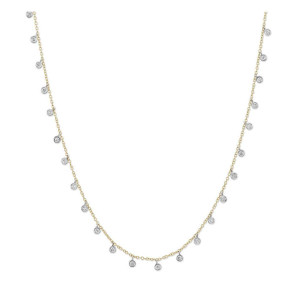 Meira T Yellow and White Gold Bezel Necklace