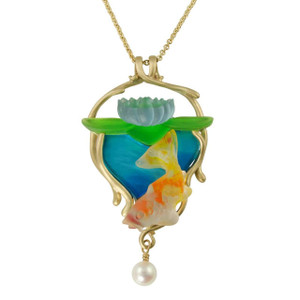 Matt Bezak Koi Pendant Necklace - Yellow Gold