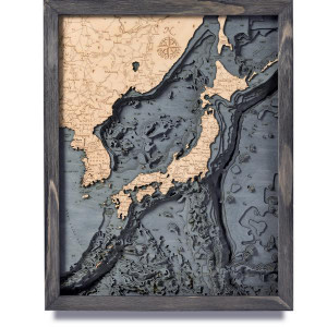 Nautical Wood Maps Japan 