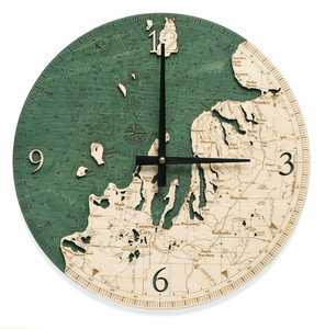Nautical Wood Maps Northwest Michigan Wall Clock Nautical Wood Maps Northwest Michigan Wall Clock