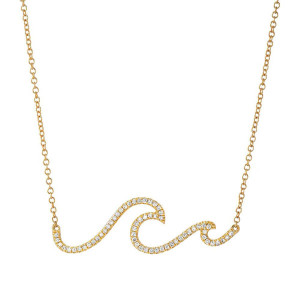 Liven Co Wave Necklace in Yellow Gold Liven Co Wave Necklace in Yellow Gold