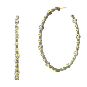 Freida Rothman Signature Teardrop Hoop Earrings Freida Rothman Signature Teardrop Hoop Earrings