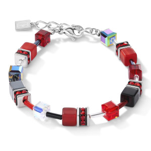 Coeur de Lion Geo Cube Bracelet- Black & Red