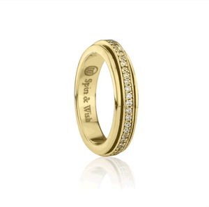 Meditation Rings Lunar Meditation Spinner Ring - Solid Yellow Gold Meditation Rings Lunar Meditation Spinner Ring - Solid Yellow Gold