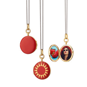 Monica Rich Kosann Red Enamel Vermeil Round Locket Monica Rich Kosann Red Enamel Vermeil Round Locket