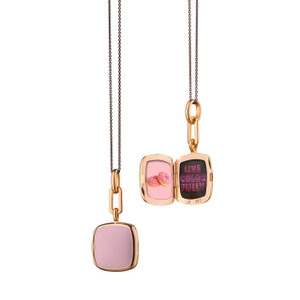 Monica Rich Kosann Pink Enamel Vermeil Cushion Locket Monica Rich Kosann Pink Enamel Vermeil Cushion Locket
