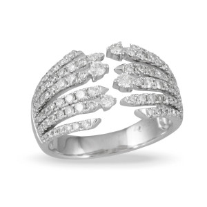 Doves by Doron Paloma Wide Open Band Diamond Encrusted Ring Doves by Doron Paloma Wide Open Band Diamond Encrusted Ring