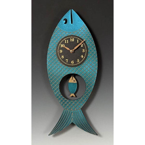 Leonie Clocks Wanda Iridescent Blue Wall Clock  Leonie Clocks Wanda Iridescent Blue Wall Clock