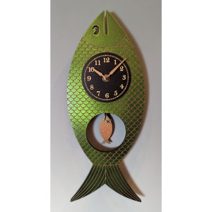 Leonie Clocks Wanda Iridescent Green Wall Clock  Leonie Clocks Wanda Iridescent Green Wall Clock