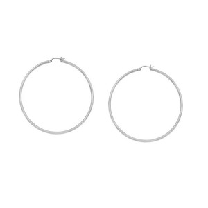 Midas Round Polished Tube White Gold Hoop Earrings Midas Round Polished Tube White Gold Hoop Earrings