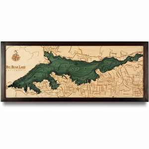 Nautical Wood Maps Big Bear Lake Nautical Wood Maps Big Bear Lake