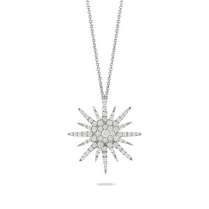 Doves by Doron Paloma Starburst Diamond White Gold Pendant Doves by Doron Paloma Starburst Diamond White Gold Pendant
