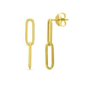 Midas Dangle Yellow Gold Paperclip Earrings Midas Dangle Yellow Gold Paperclip Earrings
