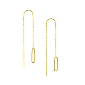 Midas Open Link Yellow Gold Threader Earrings Midas Open Link Yellow Gold Threader Earrings