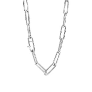 Ti Sento Long Paperclip Sterling Silver Milano Chain Necklace Ti Sento Long Paperclip Sterling Silver Milano Chain Necklace