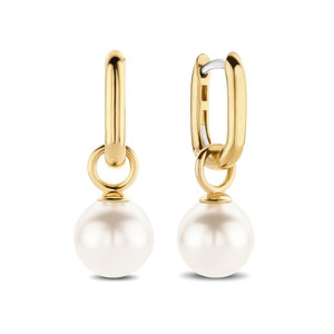 Ti Sento Pearl Charm Oval Gold Milano Dangle Earrings Ti Sento Pearl Charm Oval Gold Milano Dangle Earrings