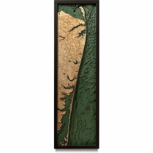 Nautical Wood Maps North Shore - Dark Frame Nautical Wood Maps North Shore - Dark Frame