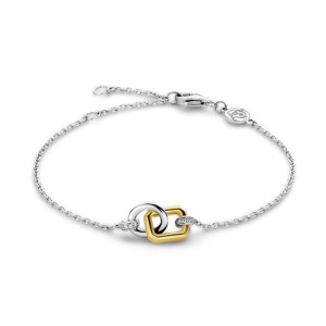 Ti Sento Milano Two Tone Interlocking Cable Chain Bracelet Ti Sento Milano Two Tone Interlocking Cable Chain Bracelet