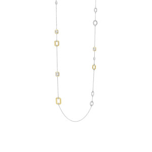 Ti Sento Milano Two Tone Rectangle and Oval Link Chain Necklace Ti Sento Milano Two Tone Rectangle and Oval Link Chain Necklace