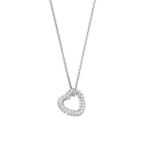 Ti Sento Milano Pave Small Open Heart Necklace Ti Sento Milano Pave Small Open Heart Necklace