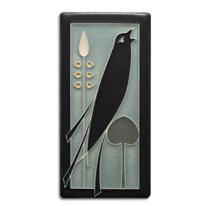 Motawi Tileworks Songbird - Facing Right - Grey Blue Motawi Tileworks Songbird - Facing Right - Grey Blue