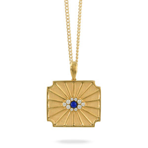 Doves by Doron Paloma Art Deco Evil Eye Pendant with Lapis and Diamonds Doves by Doron Paloma Art Deco Evil Eye Pendant with Lapis and Diamonds