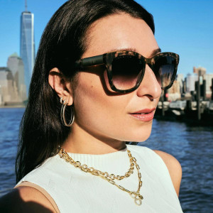 Freida Rothman Madison Sunglasses Grey Tortoiseshell + Gold