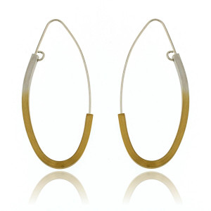 Mysterium Collection Silver Ombre Gold Ellipse Threader Earrings  Mysterium Collection Silver Ombre Gold Ellipse Threader Earrings