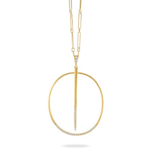 Doves by Doron Paloma Fibonacci Diamond Pendant in Gold Satin Finish Doves by Doron Paloma Fibonacci Diamond Pendant in Gold Satin Finish