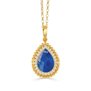 Doves by Doron Paloma Teardrop Justinian Pendant - Lapis Doves by Doron Paloma Teardrop Justinian Pendant - Lapis