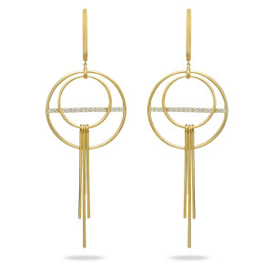 Doves by Doron Paloma Diamond Fibonacci Hoop Earrings in Satin Finish Doves by Doron Paloma Diamond Fibonacci Hoop Earrings in Satin Finish
