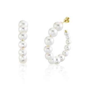 Shy Creation Coco Cultured Pearl Hoop Earrings Shy Creation Coco Cultured Pearl Hoop Earrings