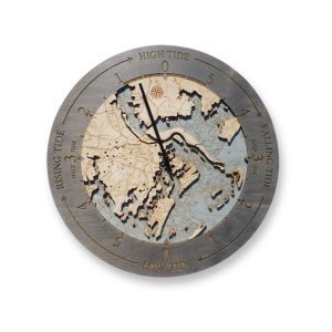 Nautical Wood Maps Savannah Tide Clock  Nautical Wood Maps Savannah Tide Clock