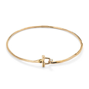 UNOde50 Ser Indomable Rigid Gold Necklace with White Topaz UNOde50 Ser Indomable Rigid Gold Necklace with White Topaz