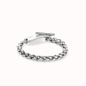 UNOde50 Ser Natural Silver Chain Bracelet with Adjustable Center Piece UNOde50 Ser Natural Silver Chain Bracelet with Adjustable Center Piece