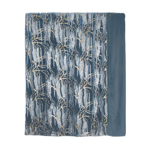 Kevin O'Brien Studio Throw Blanket with Velvet Back & Cording - Metallic Willow, Dusk Kevin O'Brien Studio Throw Blanket with Velvet Back & Cording - Metallic Willow, Dusk
