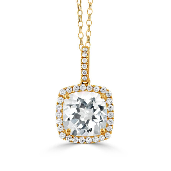 Doves by Doron Paloma Square White Topaz and Diamond Lucente Pendant Doves by Doron Paloma Square White Topaz and Diamond Lucente Pendant