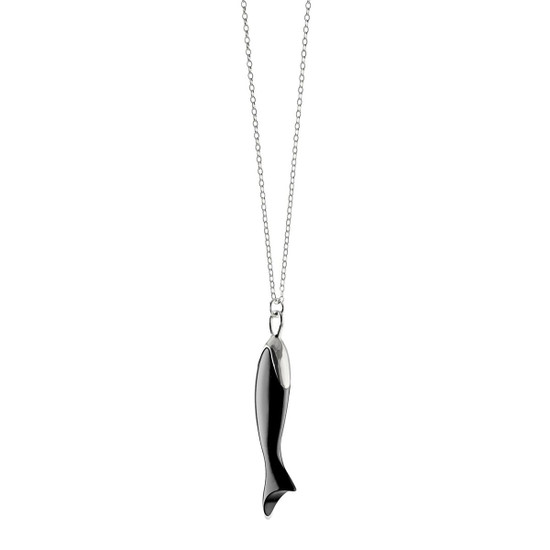 Monica Rich Kosann "Perseverance" Black Ceramic Fish Charm Necklace Monica Rich Kosann "Perseverance" Black Ceramic Fish Charm Necklace