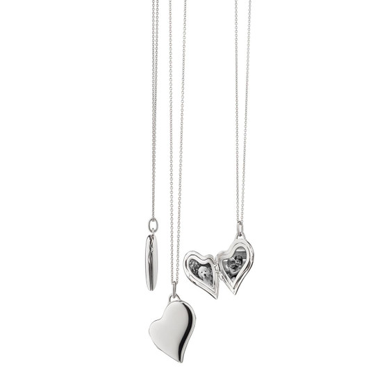 Monica Rich Kosann Slim Sterling Silver Heart Locket Necklace Monica Rich Kosann Slim Sterling Silver Heart Locket Necklace