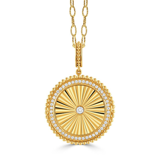 Doves by Doron Paloma Round Helios Gold & Diamond Pendant Doves by Doron Paloma Round Helios Gold & Diamond Pendant