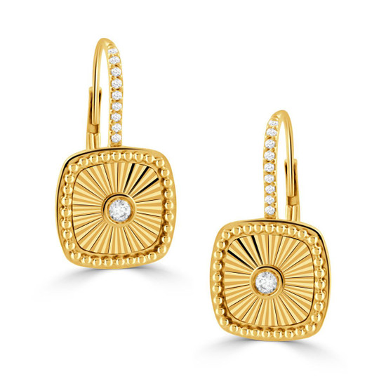 Doves by Doron Paloma Helios Square Gold & Diamond Earrings Doves by Doron Paloma Helios Square Gold & Diamond Earrings